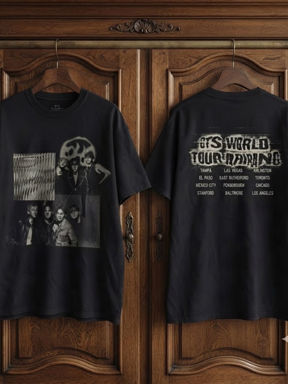 Black BTS World Tour Graphic Short Sleeve Tee - Unbranded